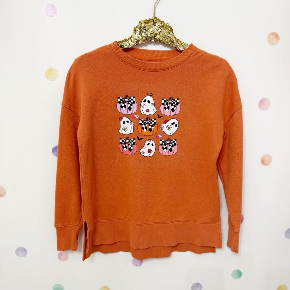 Halloween Ghost and Pumpkin Orange Top